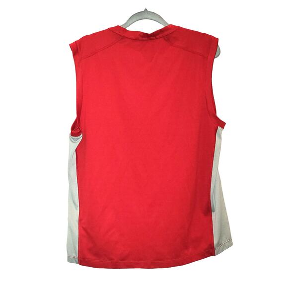 Eddie Bauer Sport Active Fit Red Gray Basketball Sleeveless Tank Top Men Sz M - Picture 2 of 4